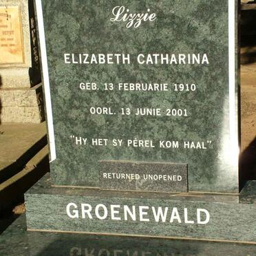 GROENEWALD Elizabeth Catharina 1910-2001