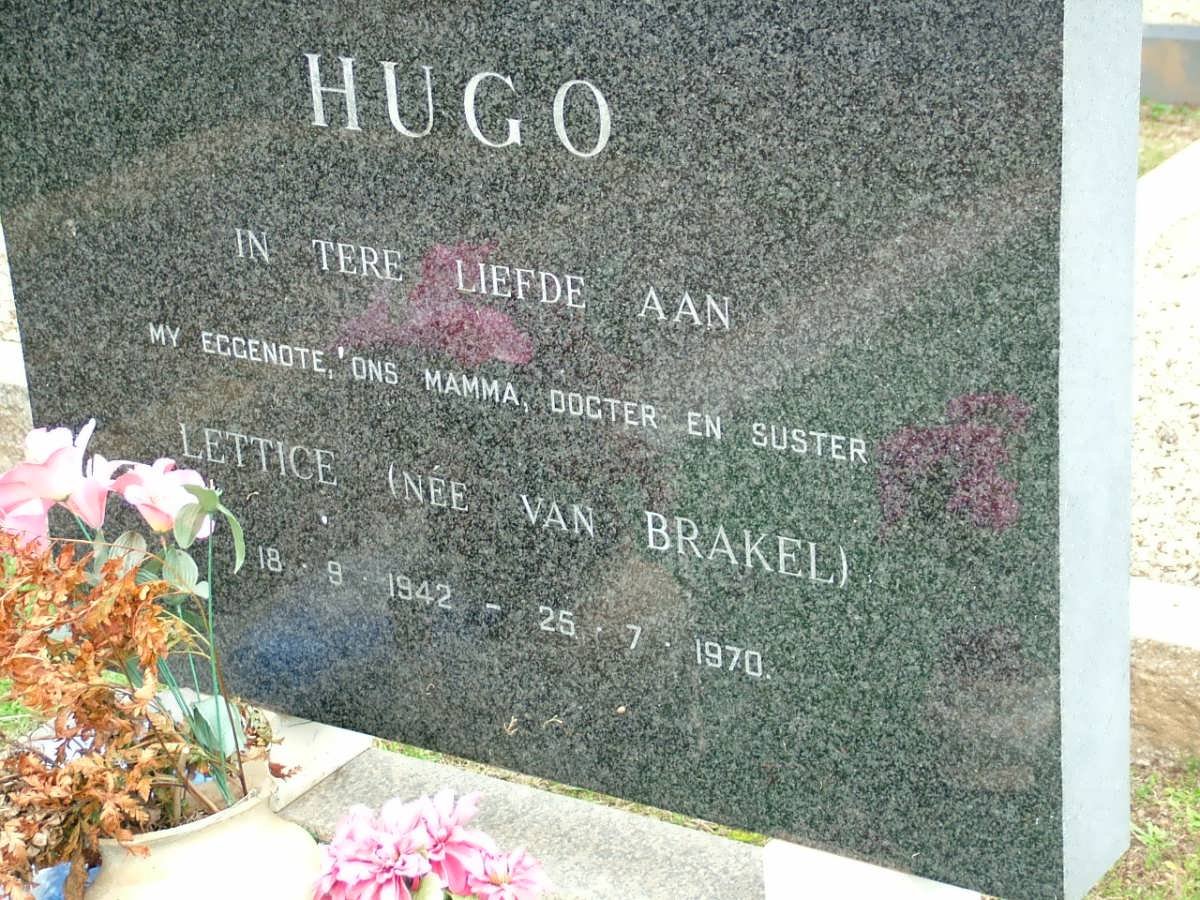 HUGO Lettice nee VAN BRAKEL 1942-1970