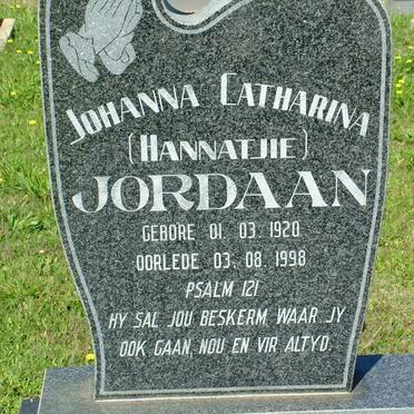 JORDAAN Johanna Catharina 1920-1998