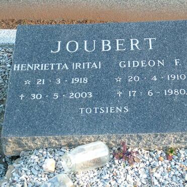 JOUBERT Gideon F. 1910-1980 &amp; Henrietta 1918-2003