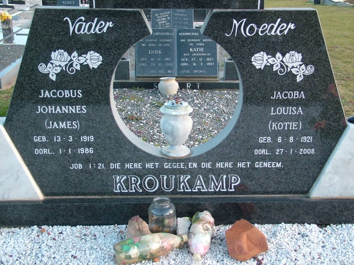 KROUKAMP Jacobus Johannes 1919-1986 &amp; Jacoba Louisa 1921-2008