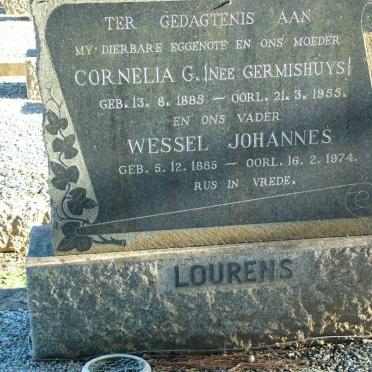 LOURENS Wessel Johannes 1885-1974 &amp; Cornelia G. GERMISHUYS 1885-1955