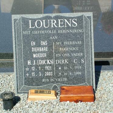 LOURENS Dirk C.S. 1914-1999 &amp; H.J. DICKS 1921-2003