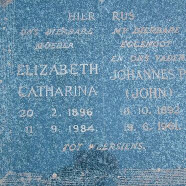 LOURENS Johannes P. 1892-1961 &amp; Elizabeth Catharina 1896-1984