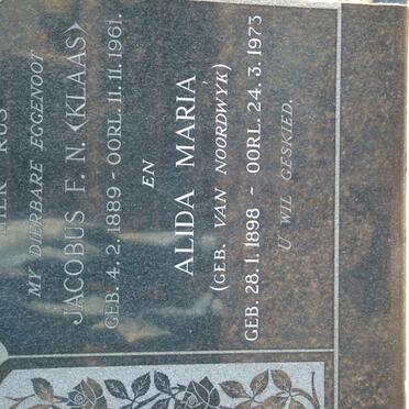 LOURENS Jacobus F.N. 1889-1961 &amp; Alida Maria VAN NOORDWYK 1898-1973