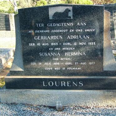 LOURENS Gerhardus Adriaan 1883-1953 &amp; Susanna Hermina BEYERS 1898-1977