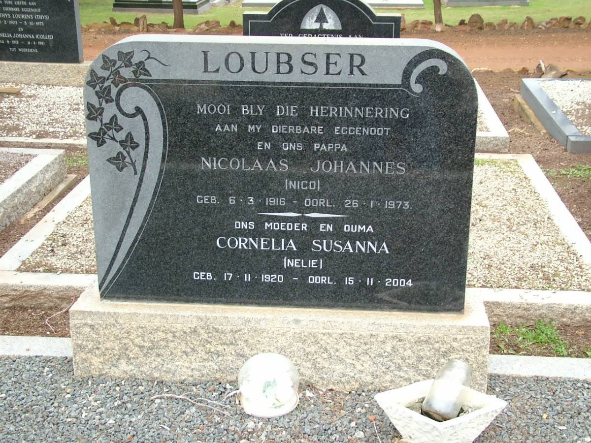 LOUBSER Nicolaas Johannes 1916-1973 &amp; Cornelia Susanna 1920-2004