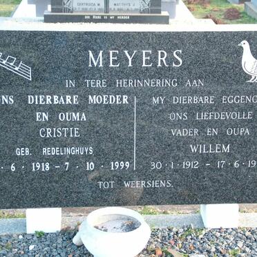 MEYERS Willem 1912-1979 &amp; Cristie REDELINGHUYS 1918-1999