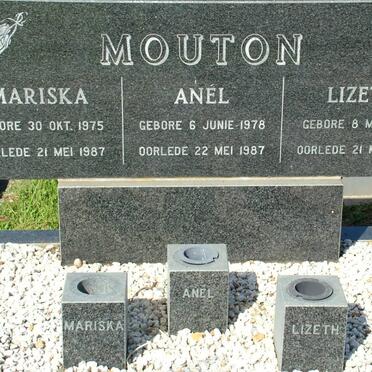 MOUTON Lizeth 1974-1987 :: MOUTON Mariska 1975-1987 :: MOUTON Anél 1978-1987