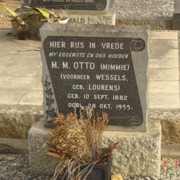 OTTO M.M. voorheen WESSELS nee LOURENS 1882-1955