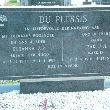 PLESSIS Izak J.H., du 1916-1990 &amp; Susanna J.P. HUGO 1905-1987