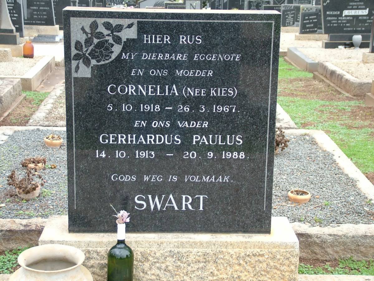 SWART Gerhardus Paulus 1913-1988 &amp; Cornelia KIES 1918-1967