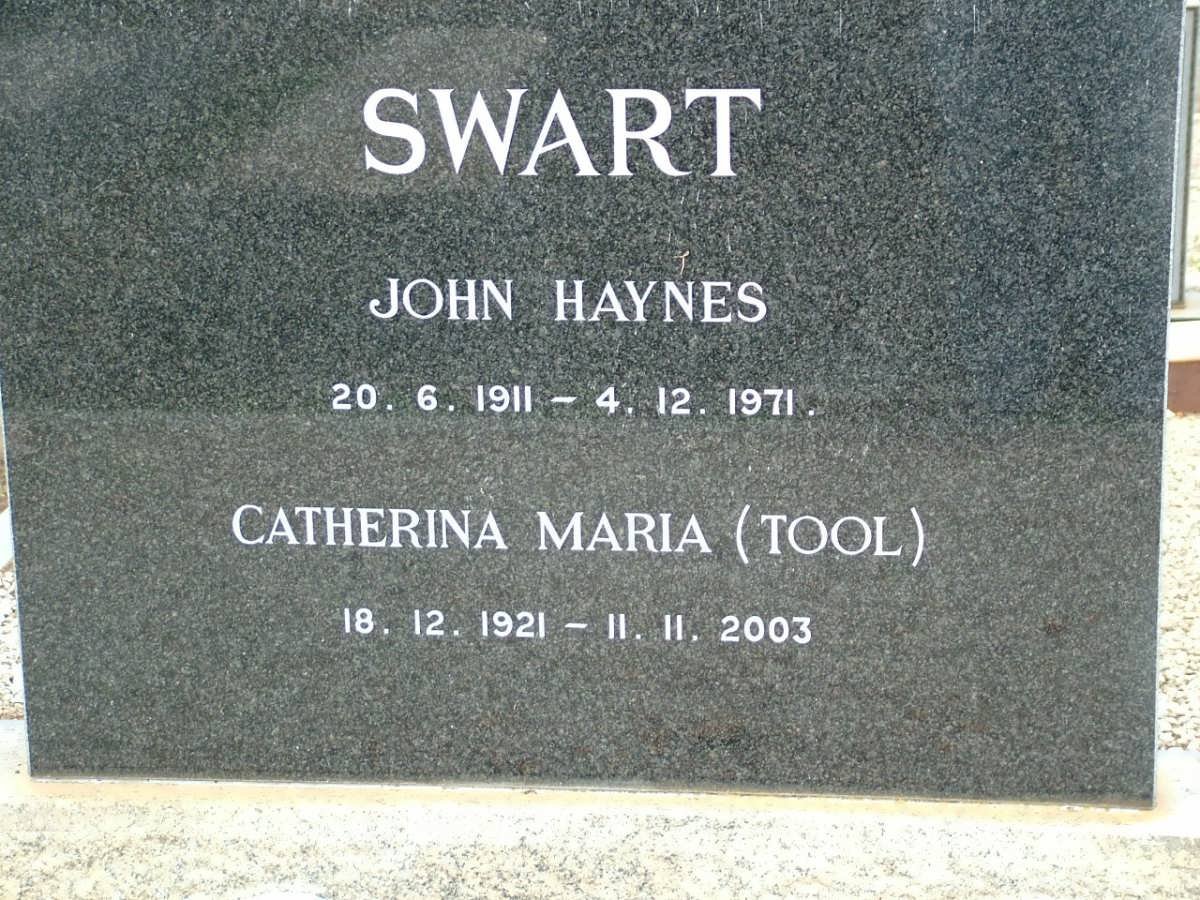 SWART John Haynes 1911-1971 &amp; Catherina Maria 1921-2003