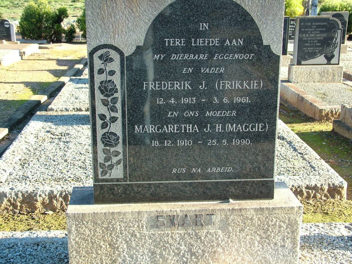 SWART Frederik J. 1913-1961 &amp; Margaretha J.H. 1910-1990