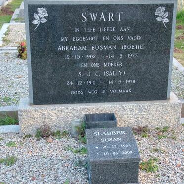 SWART Abraham Bosman 1902-1977 &amp; S.J.C. 1910-1978 :: SLABBER Susan 1934-2009 _1