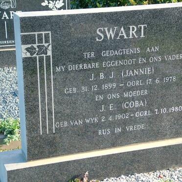 SWART J.B.J. 1899-1978 &amp; J.E. VAN WYK 1902-1980