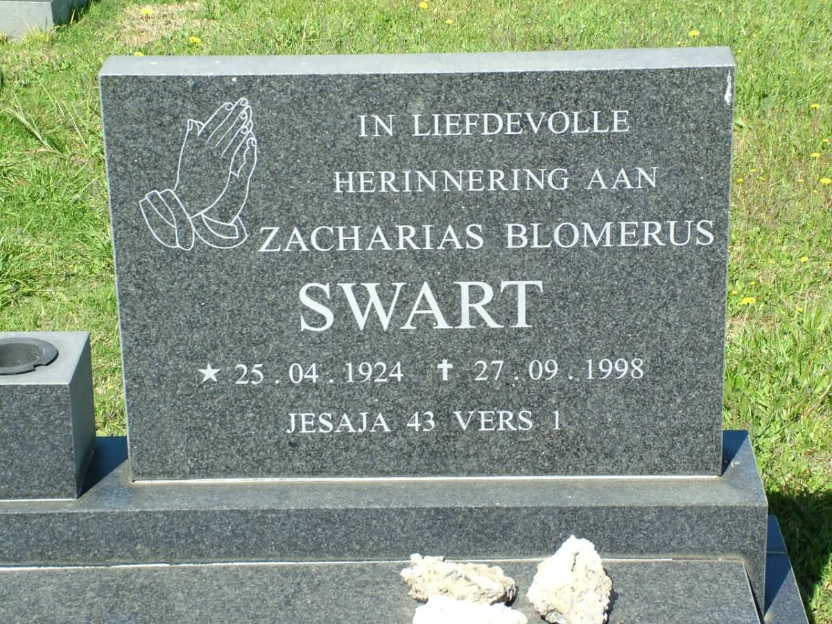 SWART Zacharias Blomerus 1924-1998