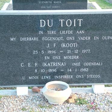 TOIT J.F., du 1896-1977 &amp; C.E.F. ODENDAL 1896-1982