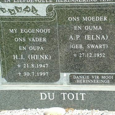 TOIT H.J., du 1947-1997 &amp; A.P. SWART 1952-