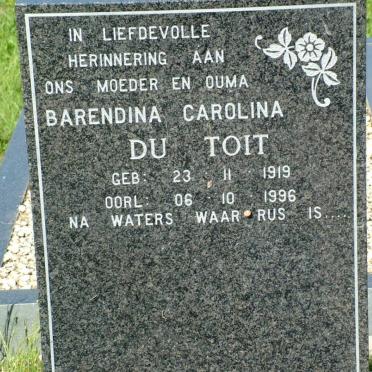 TOIT Barendina Carolina, du 1919-1996