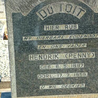 TOIT Hendrik, du 1887-1959