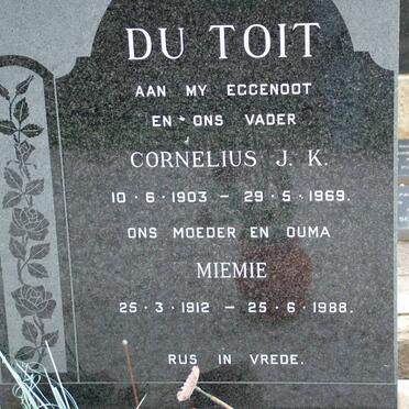 TOIT Cornelius J.K., du 1903-1969 &amp; Miemie 1912-1988