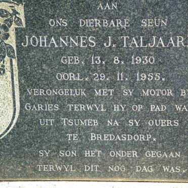 TALJAARD Johannes J. 1930-1955