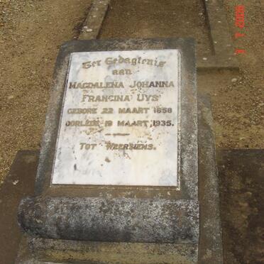 UYS Magdalena Johanna Francina 1858-1935