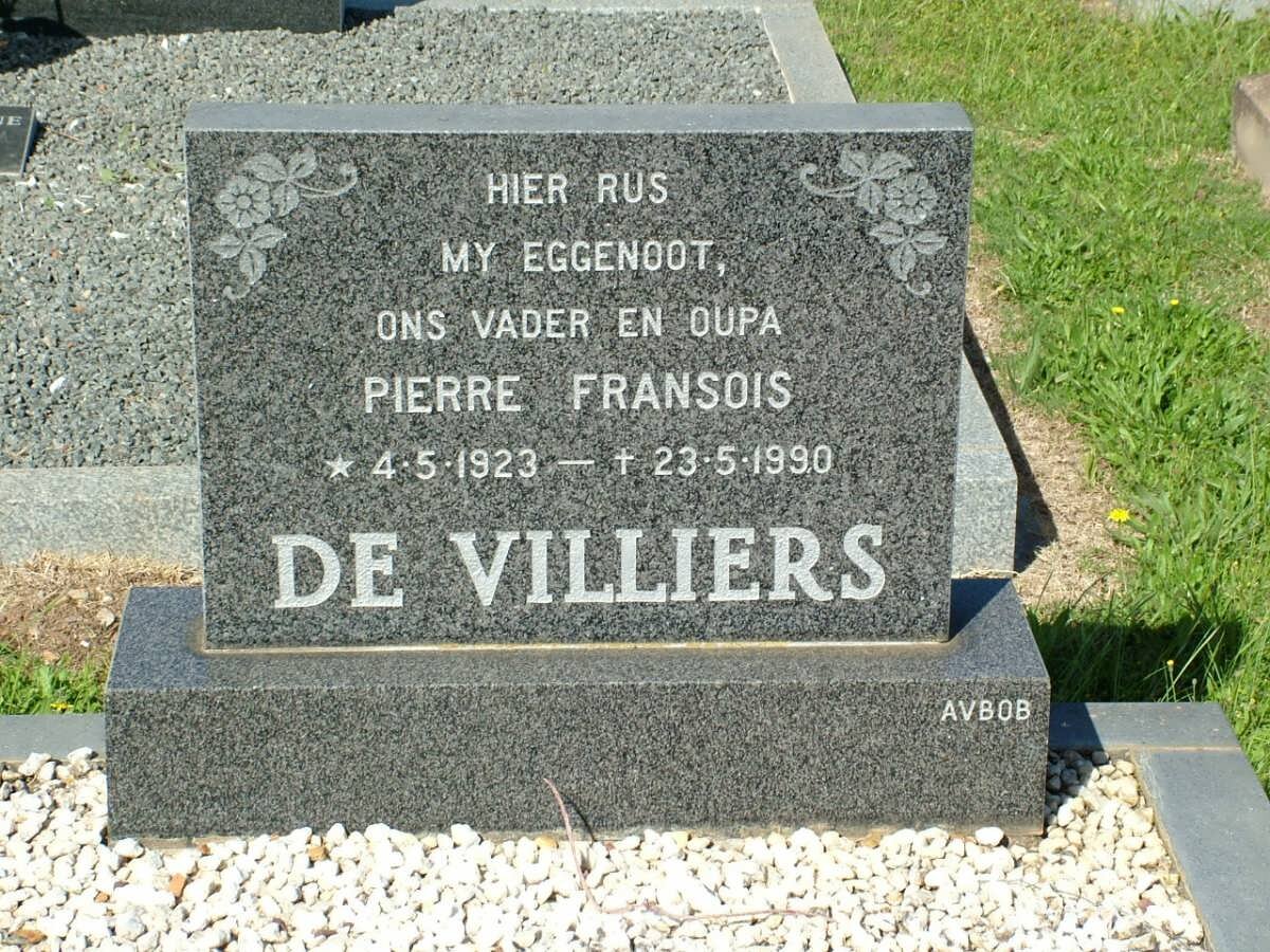 VILLIERS Pierre Fransois, de 1923-1990