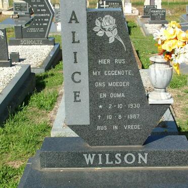 WILSON Alice 1930-1987