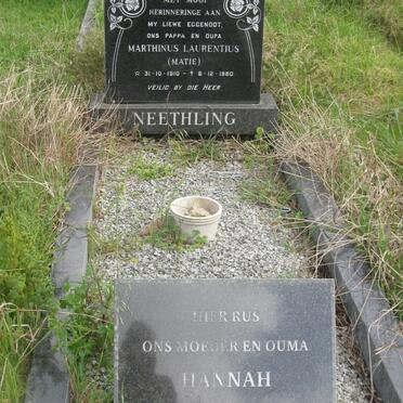 NEETHLING Marthinus Laurentius 1910-1980 &amp; Hannah 1910-1997
