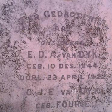 DYK E.D.A., van 1844-1922 :: VAN DYK C.J.E. nee FOURIE 1855-1913 :: VAN DYK P.H. nee FOURIE 1848-1875