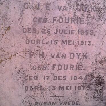 DYK E.D.A., van 1844-1922 :: VAN DYK C.J.E. nee FOURIE 1855-1913 :: VAN DYK P.H. nee FOURIE 1848-1875