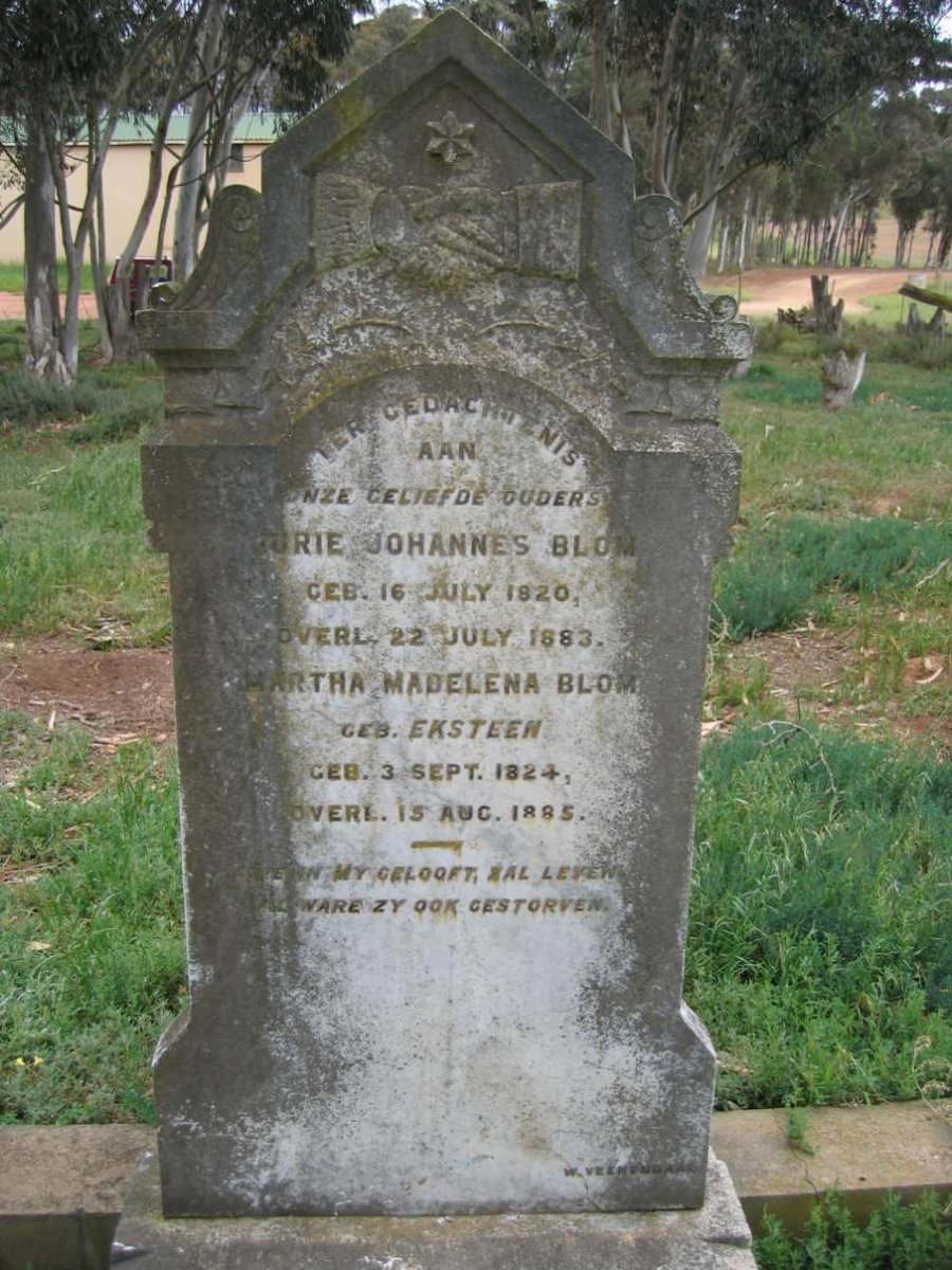 BLOM Jurie Johannes 1820-1883 & Martha Madelena EKSTEEN 1824-1885