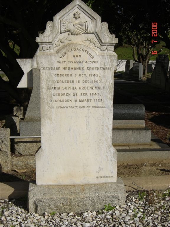 GROENEWALD Coenraad Hermanus 1845-1903 & Maria Sophia 1843-1922
