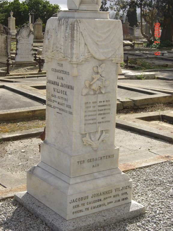 VILJOEN Jacobus Johannes 1819-1899 & Johanna Jacomina KEYTER 1833-1972