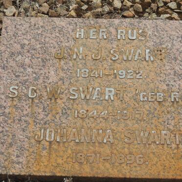 SWART J.N.J. 1841-1922  &amp; S.C.W. ROUX 1844-1917 :: SWART Johanna 1871-1896
