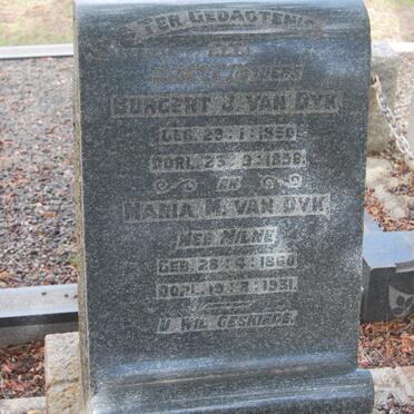 DYK Burgert J., van 1850-1898 &amp; Maria M. MILNE 1860-1931