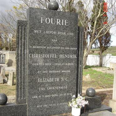 FOURIE Christoffel Hendrik 1879-1956 &amp; Elizabeth S.C. GROENEWALD 1889-1970