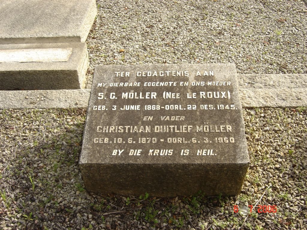 MOLLER Christiaan Duitlief 1870-1960 &amp; S.G. LE ROUX 1868-1945