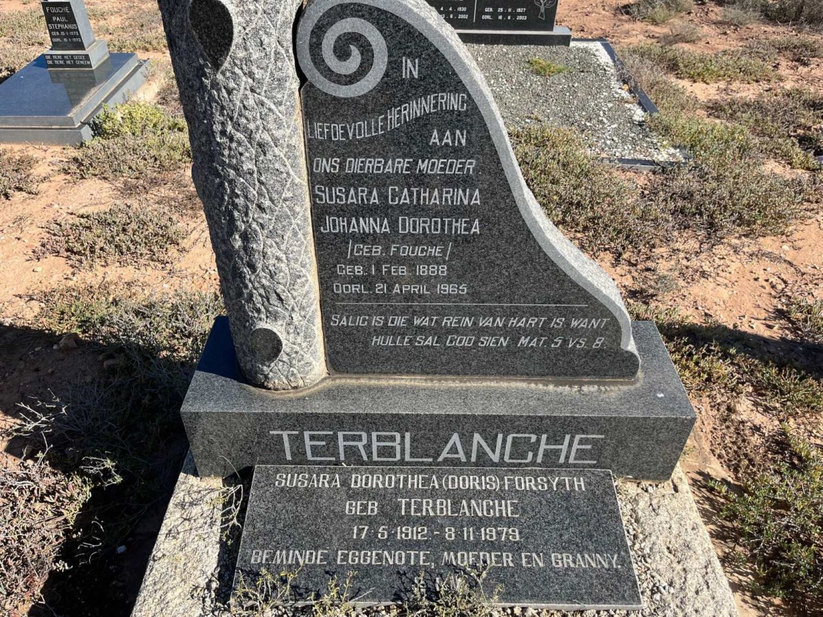 TERBLANCHE Susara Catharina Johanna Dorothea nee FOUCHE 1888-1965 :: FORSYTH Susara Dorothea nee TERBLANCHE 1912-1979
