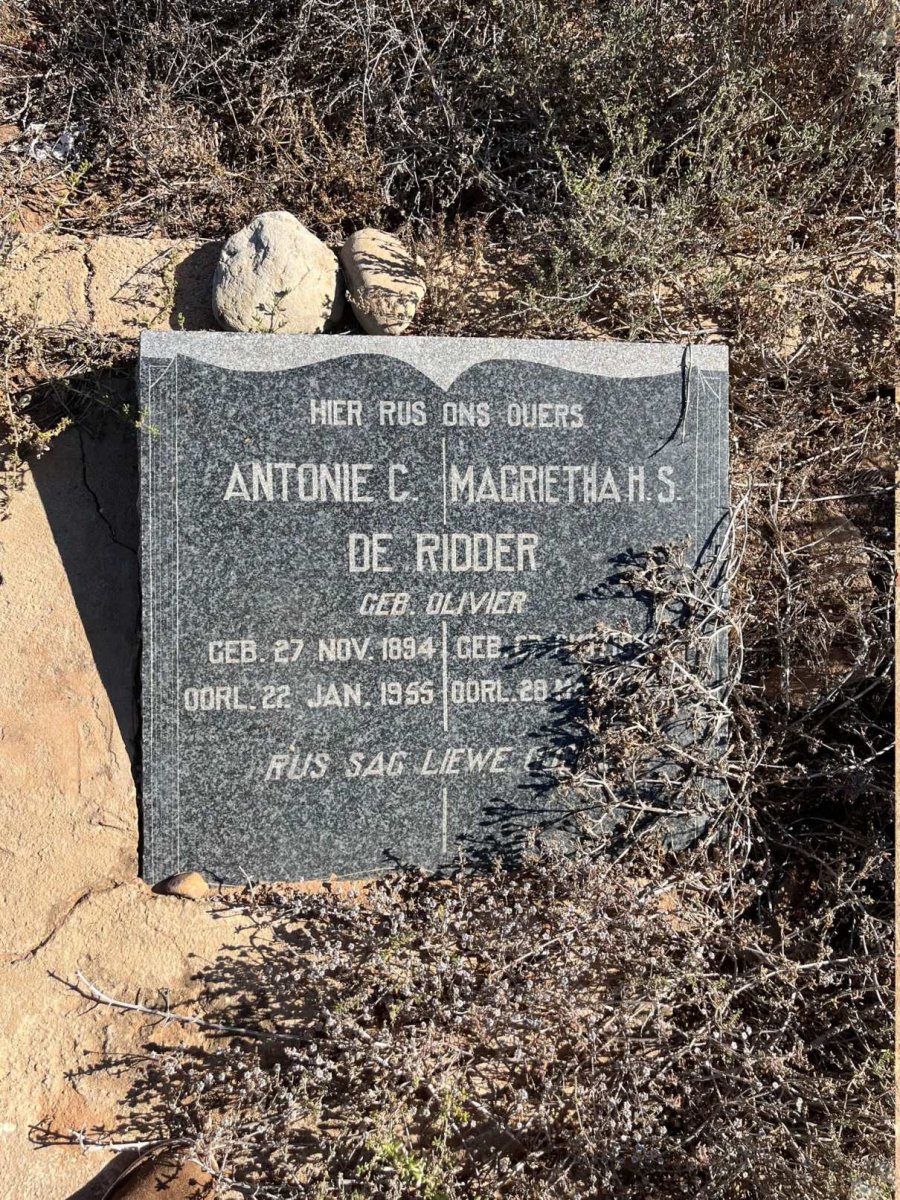 RIDDER Antonie C., de 1894-1955 & Magrietha H.S. OLIVIER ?-?