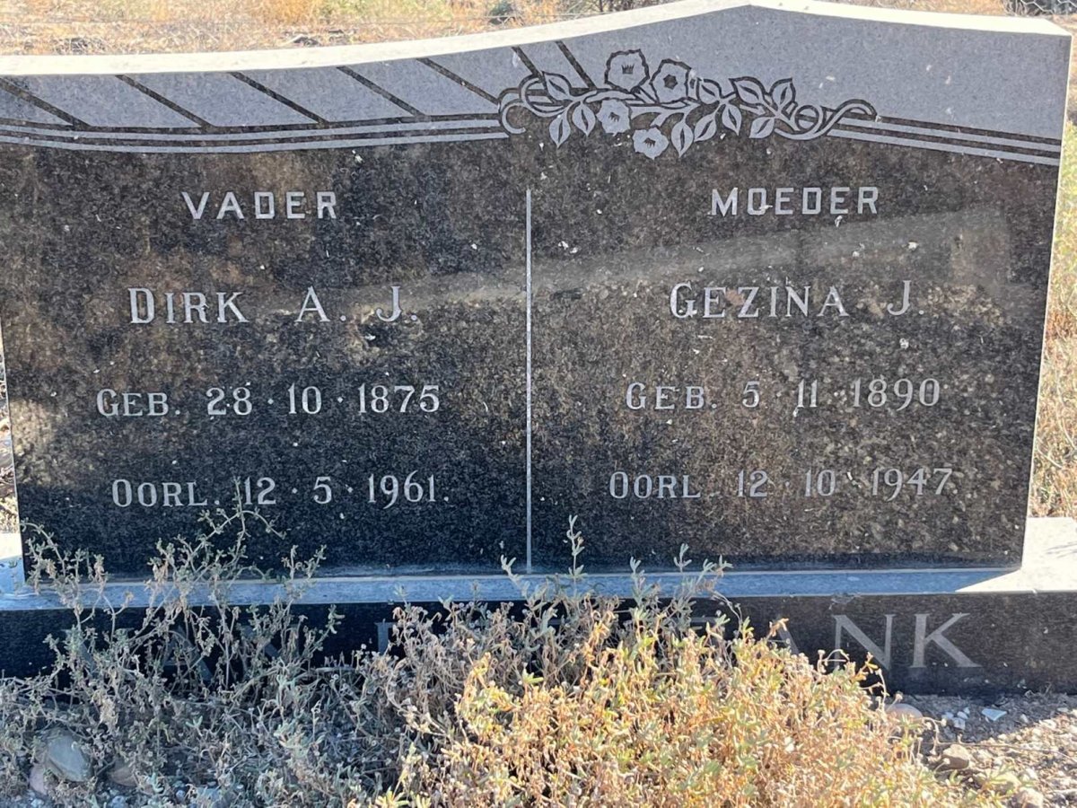 BANK Dirk A.J., van der 1875-1961 & Gezina J. 1890-1947