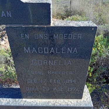 BOTHA Magdalena Cornelia nee RHEEDER 1894-1971