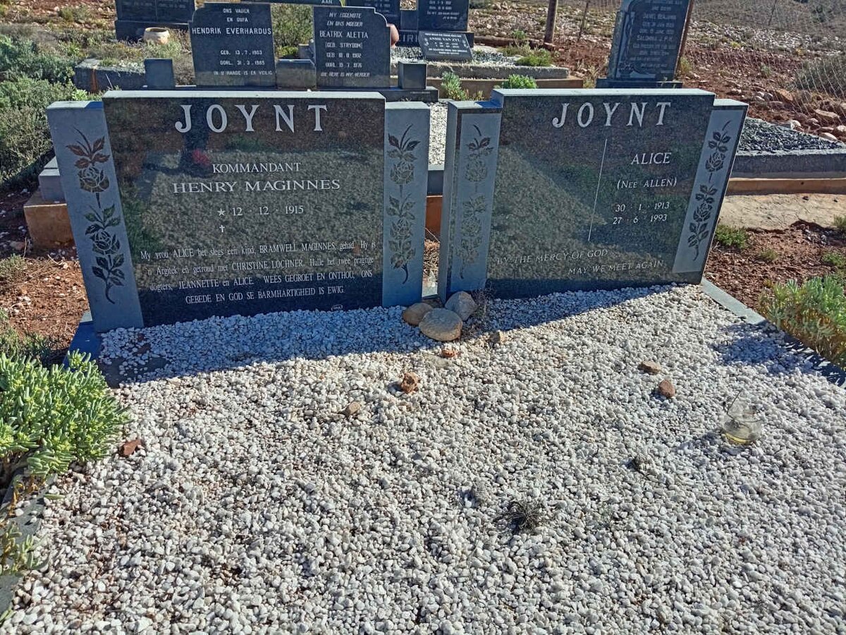 JOYNT Henry Maginnes 1915- & Alice ALLEN 1913-1993
