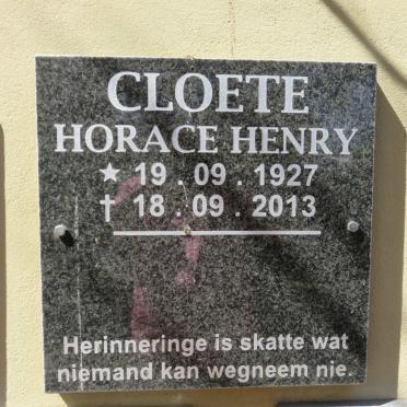 CLOETE Horace Henry 1927-2013