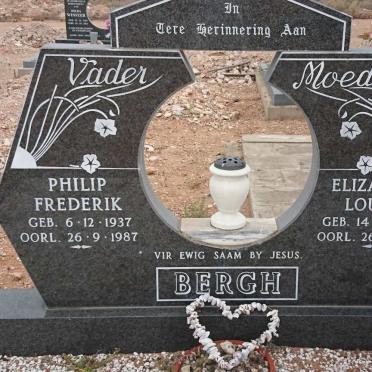 BERGH Philip Frederik 1937-1987 &amp; Elizabeth Louisa 1938-1987