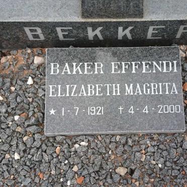 EFFENDI Elizabeth Magrita, BAKER 1921-2000
