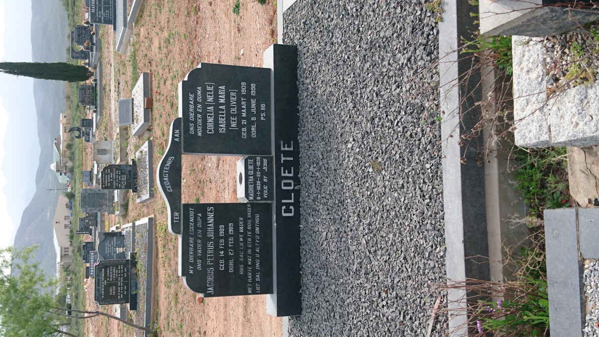 CLOETE Jacobus Petrus Johannes 1909-1969 &amp; Cornelia Isabella Maria OLIVIER 1909-1998 :: CLOETE Magrietha 1939-1939