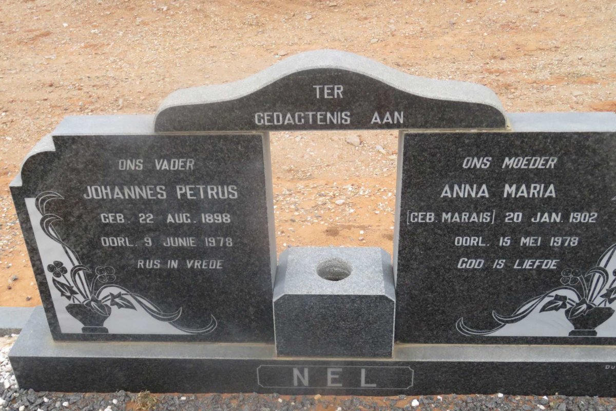 NEL Johannes Petrus 1898-1978 &amp; Anna Maria MARAIS 1902-1978